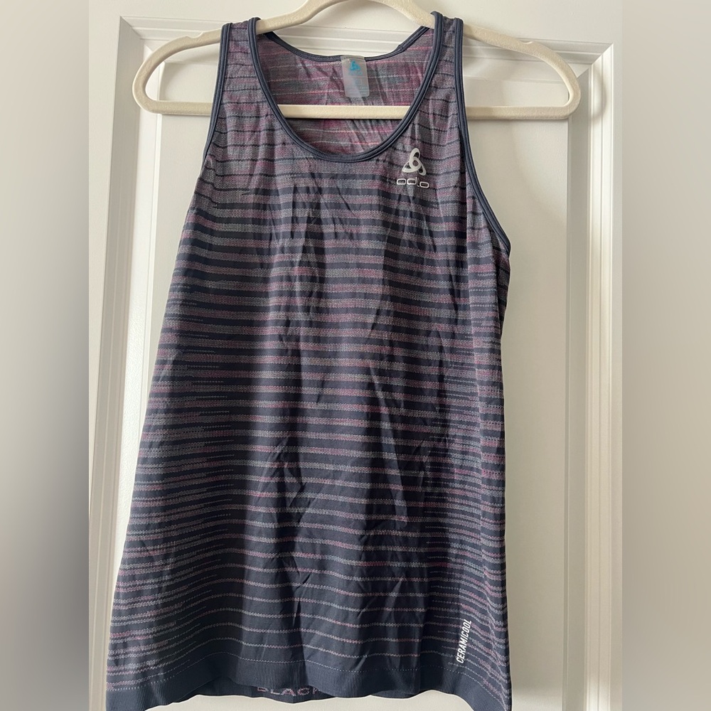 Odlo Striped Racerback Tank Top
